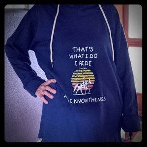 Lightweight cotton sweatshirt.  Navy blue